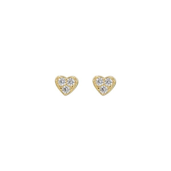 S925 sterling silver plated with 14k gold mini heart earrings