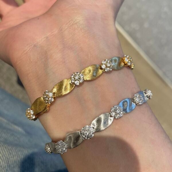 S925 silver Italian brushed ribbon bracelet