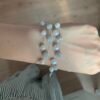 S925 silver French double layer natural pearl bracelet