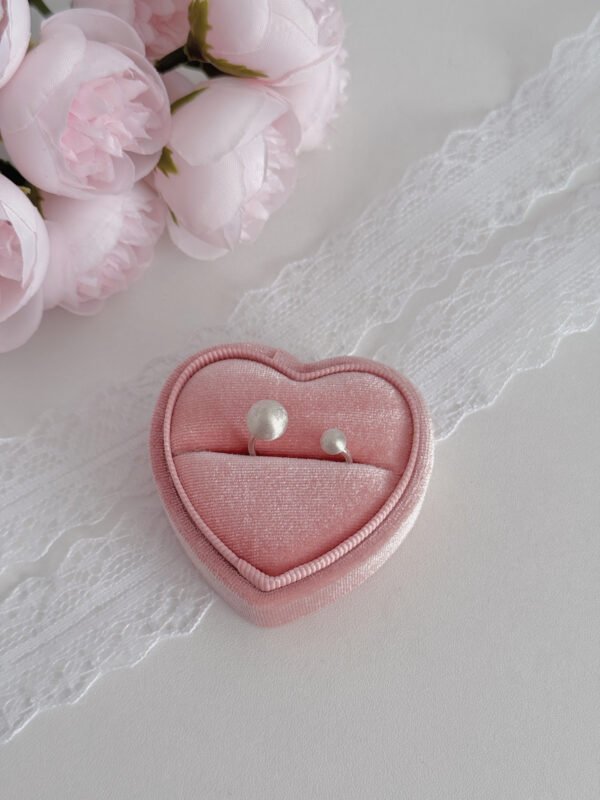 S925 silver brushed ball open adjustable ring