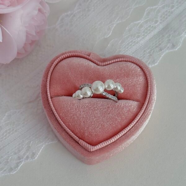 S925 sterling silver irregular cross pearl ring