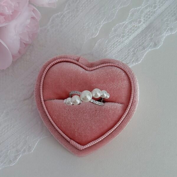 S925 sterling silver irregular cross pearl ring