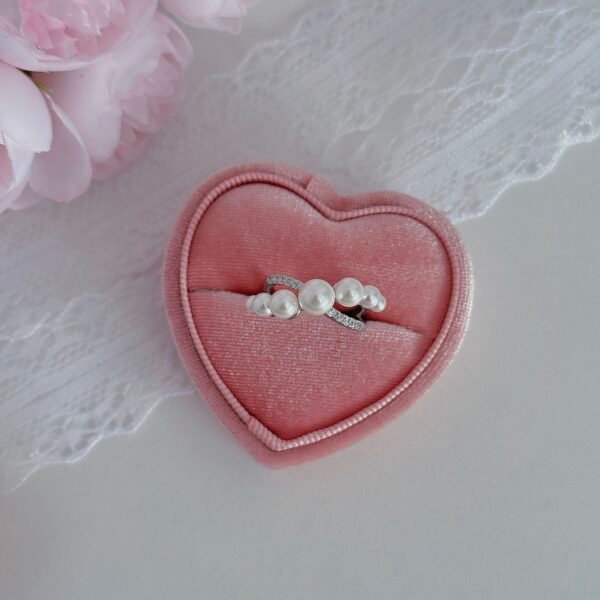 S925 sterling silver irregular cross pearl ring