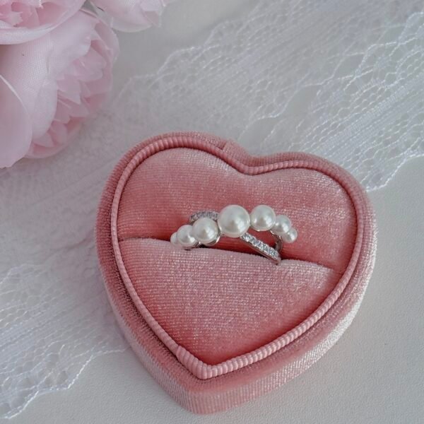 S925 sterling silver irregular cross pearl ring