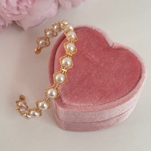 Retro pearl open bracelet