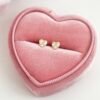 S925 sterling silver plated with 14k gold mini heart earrings