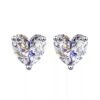 S925 Silver Needle Heart Moissanite Earrings