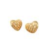 18k brass French medieval heart hollow earrings