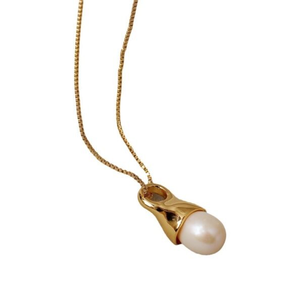 18k brass single pearl necklace (复制)