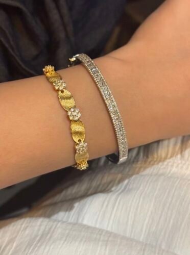 Click to view full screen S925 silver Italian brushed ribbon bracelet photo review