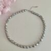 Natural freshwater irregular baroque gray pearl necklace