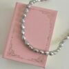 Natural freshwater irregular baroque gray pearl necklace