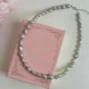 Natural freshwater irregular baroque gray pearl necklace