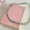 Natural freshwater irregular baroque gray pearl necklace