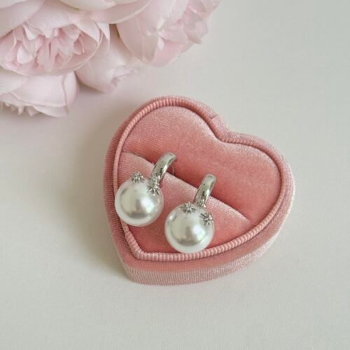 IMG_2061 Vintage Star Zircon Pearl Earrings