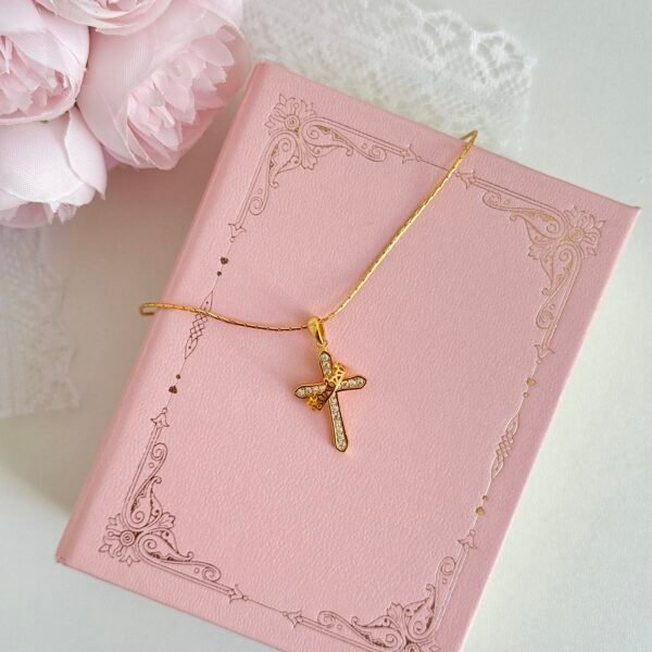 s925 silver crown cross necklace