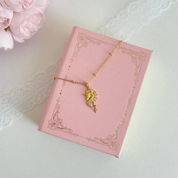 s999  silver unicorn necklace