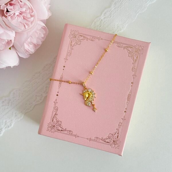 s999  silver unicorn necklace