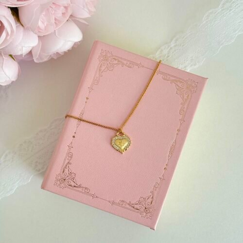 IMG_2554 2 S925 sterling silver vintage brushed heart necklace