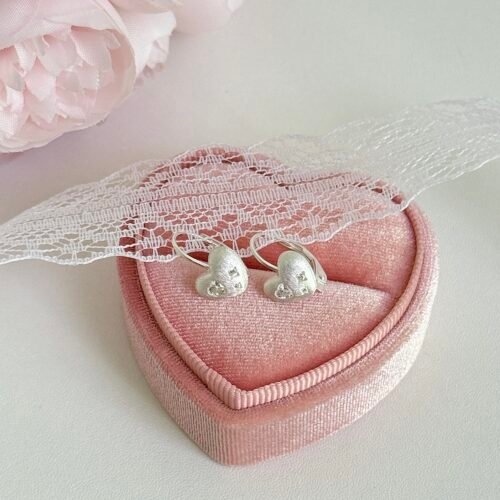 IMG_2642 s925silver sweet heart brushed earrings