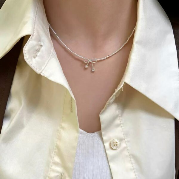 Bow Pearl Necklace