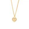 S925 sterling silver vintage brushed heart necklace