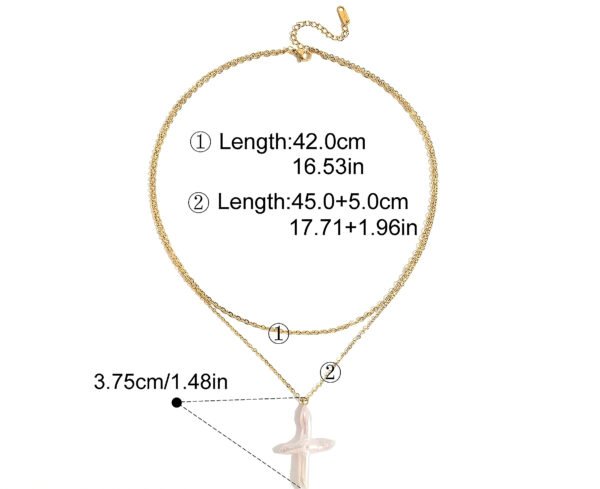 Cross Freshwater Pearl Double Layer Necklace