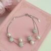 S925 silver French double layer natural pearl bracelet