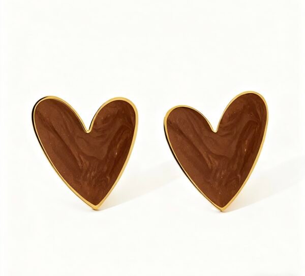 Simple and versatile oil painting heart necklace