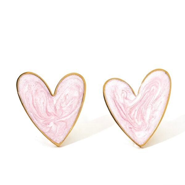 Simple and versatile oil painting heart necklace