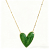 Simple and versatile oil painting heart necklace