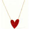 Simple and versatile oil painting heart necklace