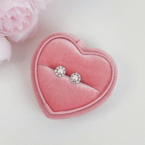 S925 sterling silver freshwater pearl small disc earrings