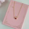S925 sterling silver rose ruby ​​small gourd necklace