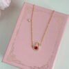 S925 sterling silver rose ruby ​​small gourd necklace