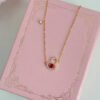 S925 sterling silver rose ruby ​​small gourd necklace