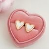 Natural shells white heart earrings