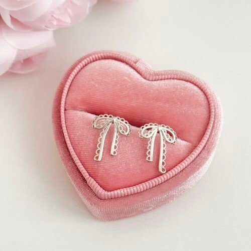 IMG_4333 S925 sterling silver bow lace earrings