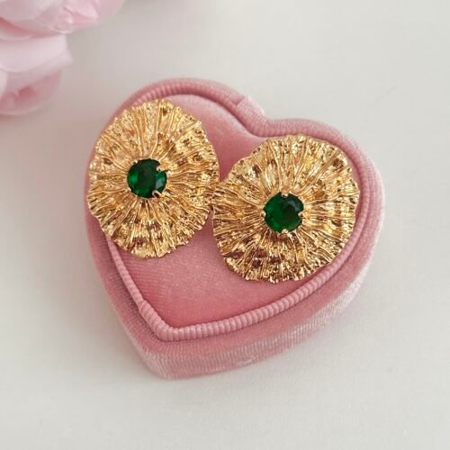 French-style gilt gemstone earrings