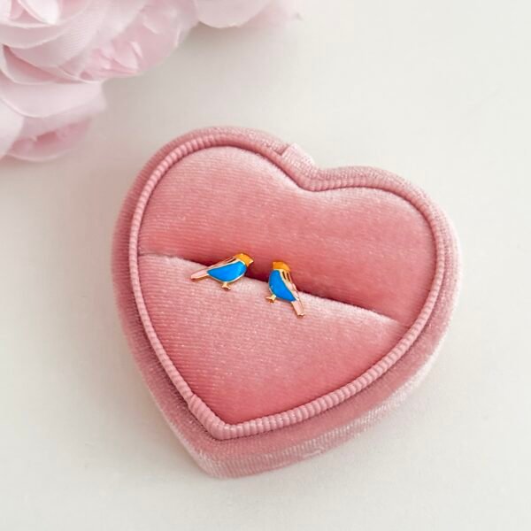 S925 sterling silver with 18K gold glaze colorful bird earrings