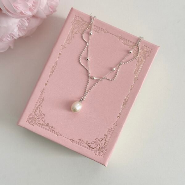 S925 sterling silver handmade lace pearl necklace