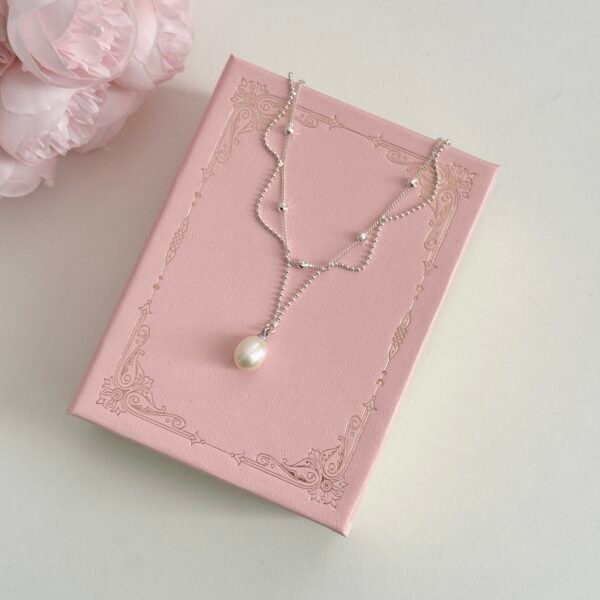 S925 sterling silver handmade lace pearl necklace