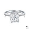 S925 Sterling Silver Sparkling High-Carbon Diamond Banquet Ring