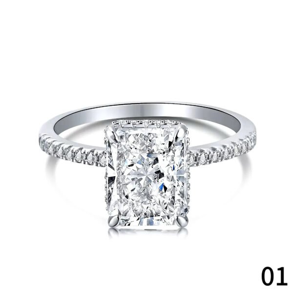 S925 Sterling Silver Sparkling High-Carbon Diamond Banquet Ring