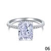 S925 Sterling Silver Sparkling High-Carbon Diamond Banquet Ring