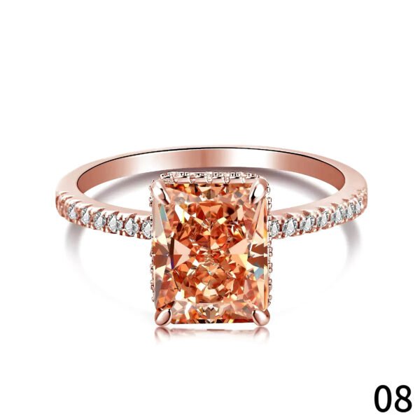 S925 Sterling Silver Sparkling High-Carbon Diamond Banquet Ring